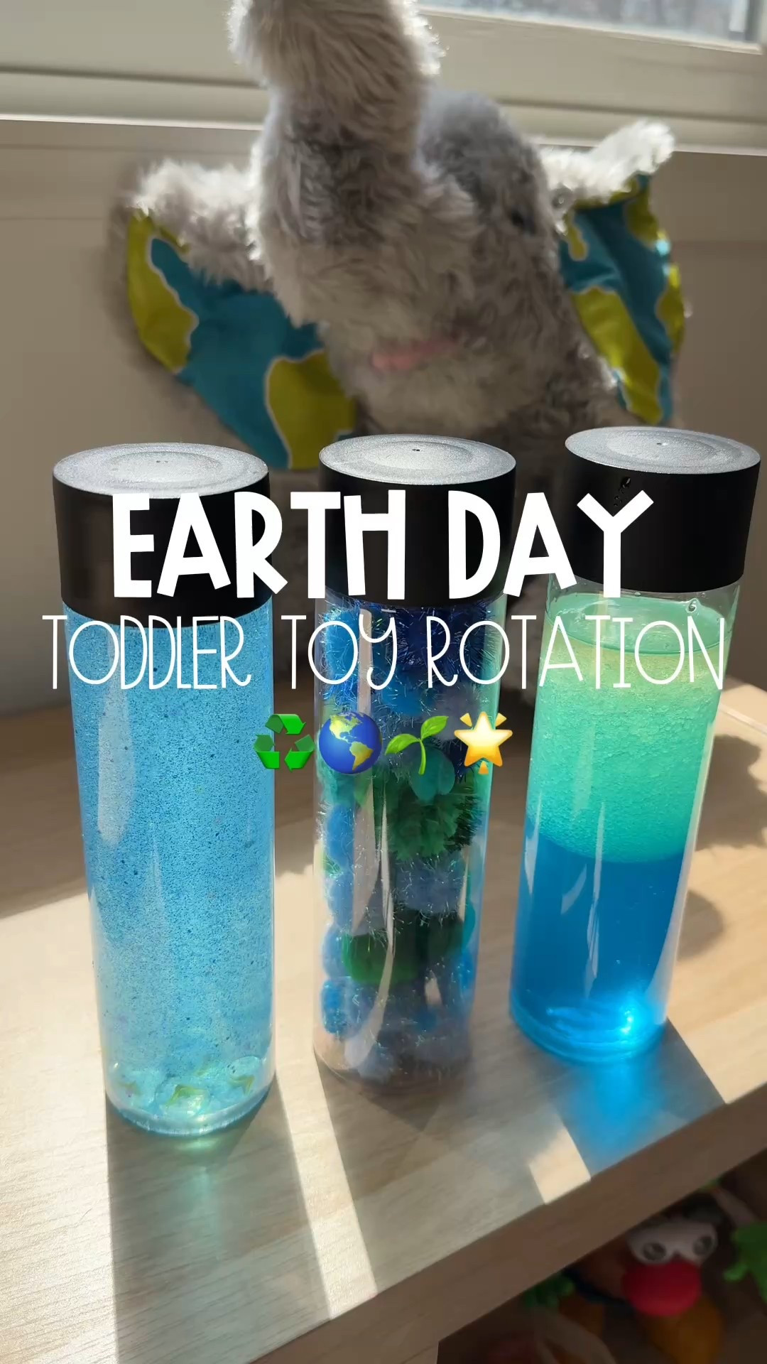 Earth Day Toddler Toy Rotation! ♻️🌎🌱🌟

Welcome back to another themed toy rotation! I had a lot of fun putting this one together and hope it inspires you to make a little earth day toy rotation of your own! ☺️

I did make the sensory bottles and play doh myself! If you are looking for how I make my sensory bottles I posted a video a while ago about how I make the glitter ones! 
You can also find a bunch of homemade play doh recipes online, I did not come up with one myself! 😉
@Hahaland @Melissa & Doug Fisher-Price 

 #toyrotation #playroom #earthday #earthdayactivities #toddlertoys #toddleractivities  #hahaland #melissaanddoug #playtime #firsttimemom #sahm

#LTKFestival #LTKKids