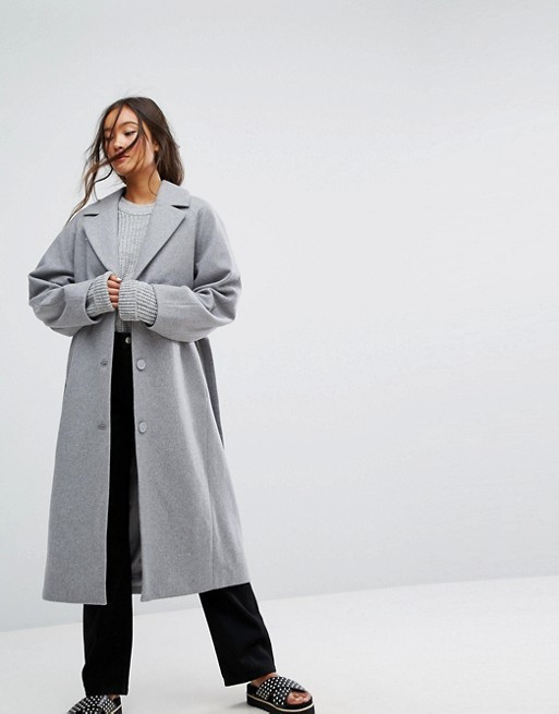 Weekday Wool Coat in grey | ASOS UK