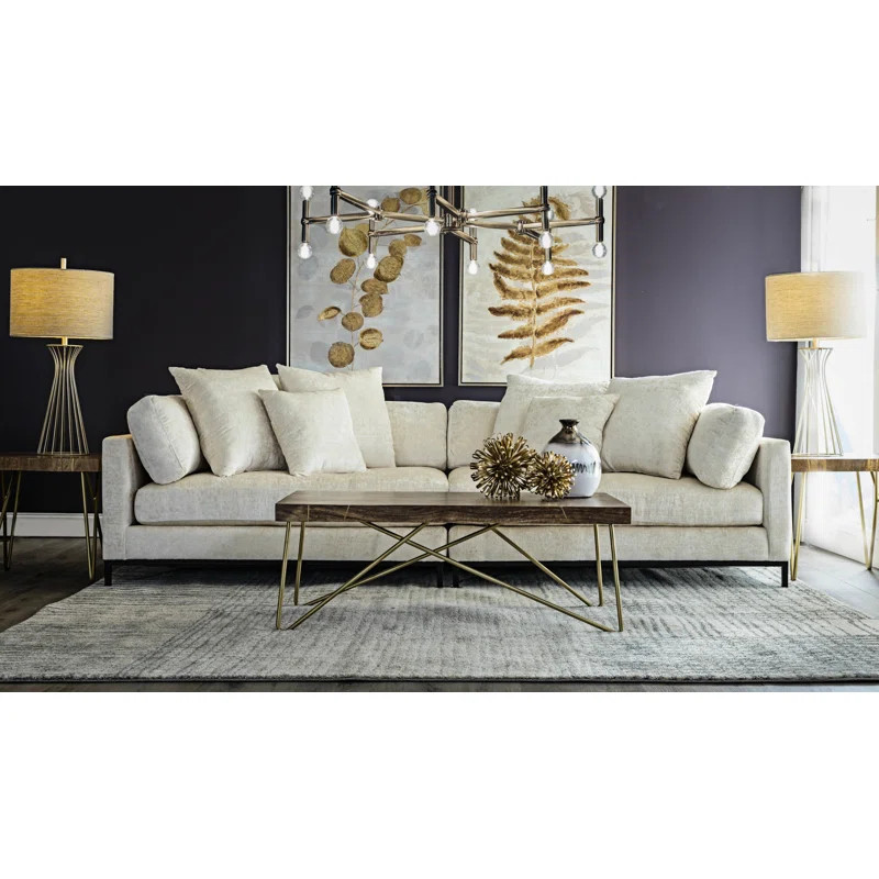 Veda 118" Square Arm Sofa with Reversible Cushions | Wayfair North America