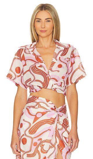 Tamela Top in Pink Geo | Revolve Clothing (Global)