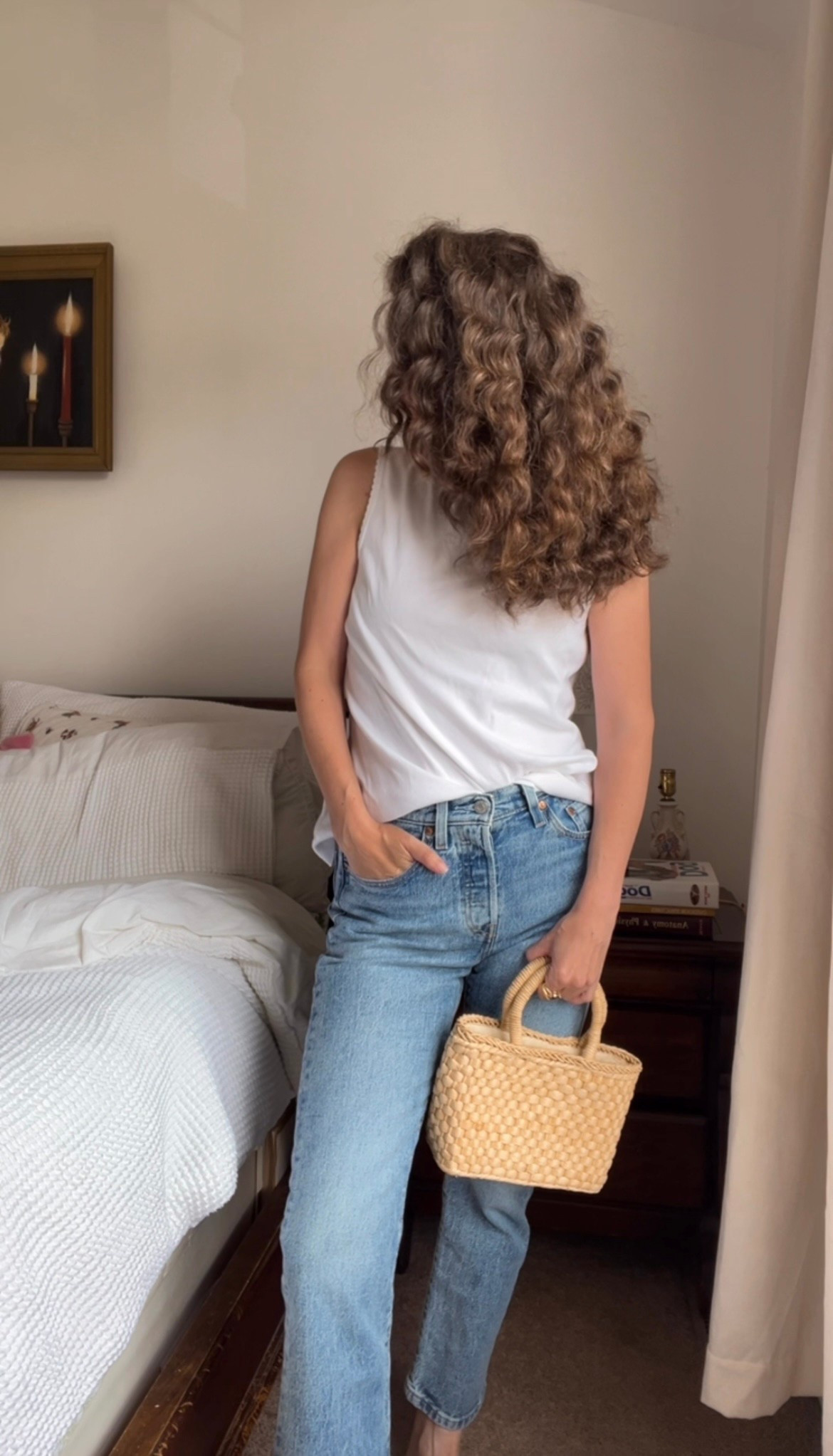Casual summer outfit 
Cotton tank top
Denim jeans
Basket bag
Casual style
Summer wardrobe staples
Levi’s 501 jeans 
Everyday outfit
 Farmers market outfit 
Capsule wardrobe 


#LTKStyleTip