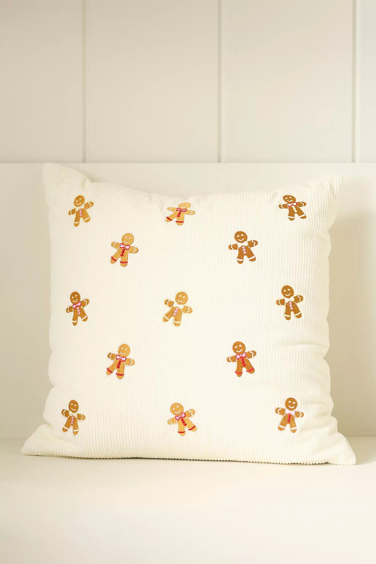 Velvet Corduroy Embroidered Icon Pillow | Anthropologie (US)