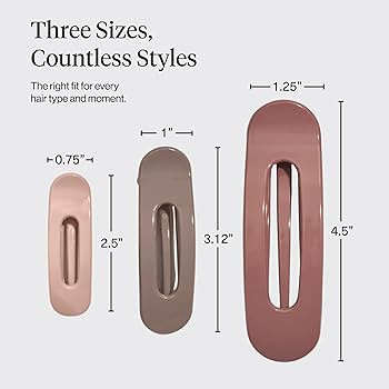 Kitsch Flat Claw Clip for Women - Terracotta, 3pcs | Amazon (US)