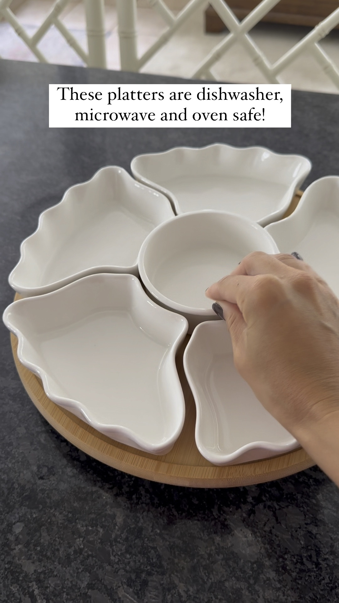 Modular serving tray
Spinning serving tray
Microwave safe platter
Oven safe platter
Dishwasher safe platter
Ruffle platter 
Ruffle serve ware
Entertaining necessities 
Hostess gift 

#LTKhome #LTKparties #LTKsalealert