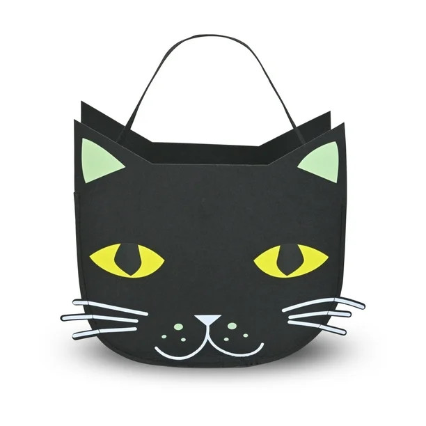 Halloween Black Cat Felt Tote, Way To Celebrate - Walmart.com | Walmart (US)