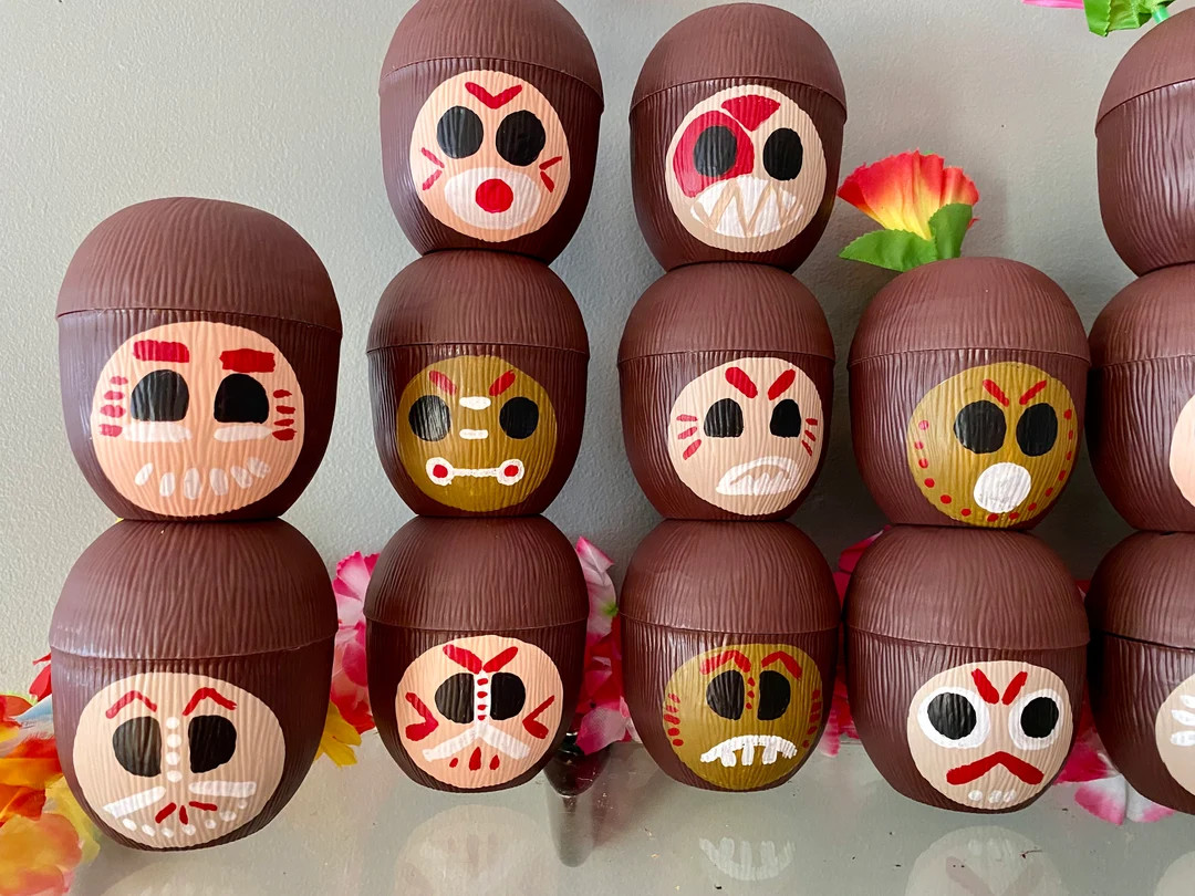 Moana Kakamora Party Cups: Kids Birthday Favors, Straws & Leis (set of 6) - Etsy | Etsy (US)