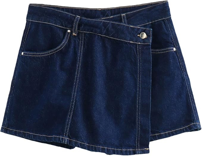 Womens V Neck Denim Crop Tops Summer Y2k Going Out Jean Shirts, Retro Denim Vest, Loose Fit Short... | Amazon (US)
