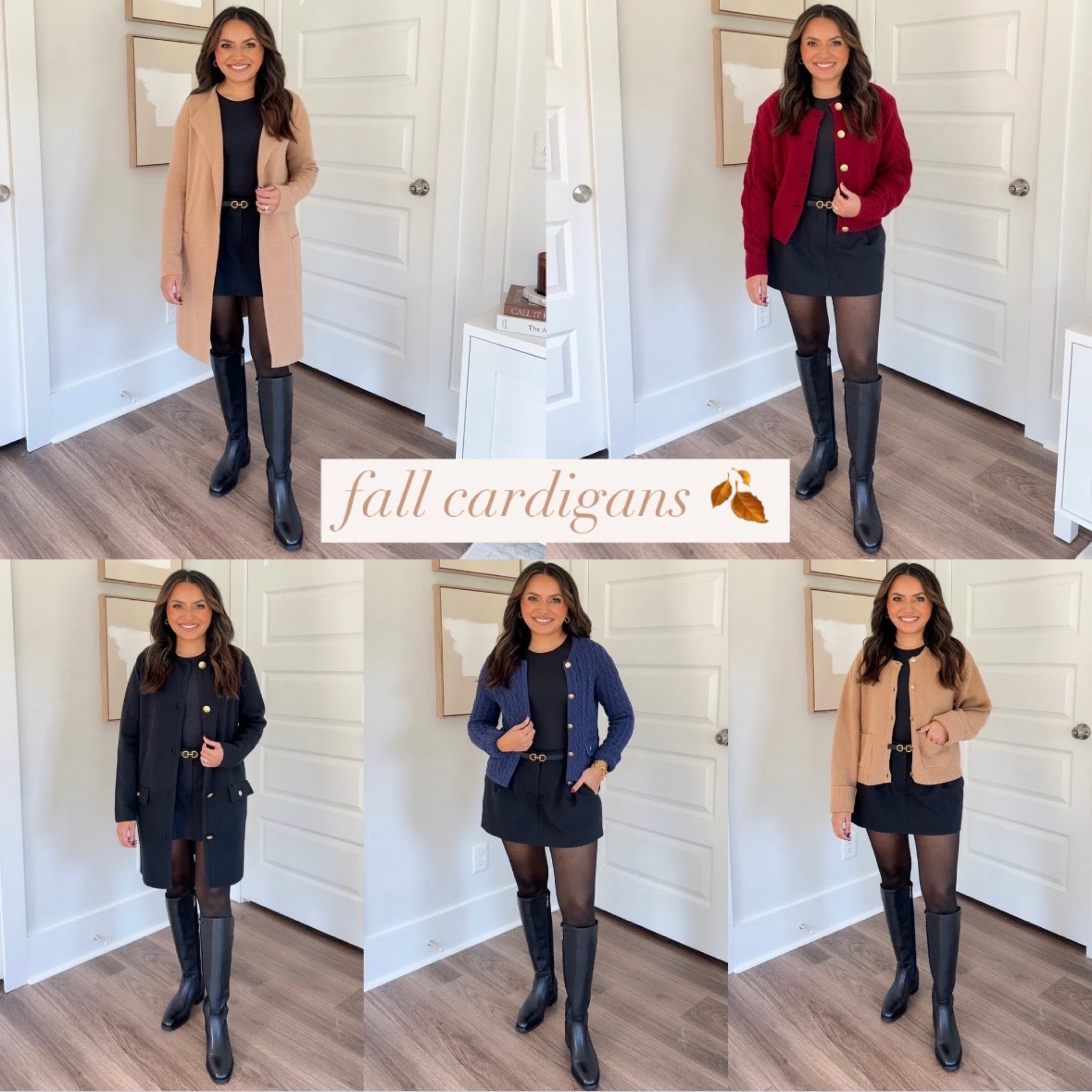 Camel tan collarless cardigan size xxs TTS 
Black bodysuit size small TTS 
Reversible belt size XS TTS 
Tights size S TTS 
Black skort is size small - usually size 2/26, I have a little room in the waist 
Black boots size 5.5 TTS 

Burgandy Red cable knit cardigan size XS TTS - sized up so I can button it 
Black bodysuit size small TTS 
Reversible belt size XS TTS 
Tights size S TTS 
Black skort is size small - usually size 2/26, I have a little room in the waist 
Black boots size 5.5 TTS 

Black sweater cardigan size xxs TTS but size up to button or wear as a dress
Black bodysuit size small TTS 
Reversible belt size XS TTS 
Tights size S TTS 
Black skort is size small - usually size 2/26, I have a little room in the waist 
Black boots size 5.5 TTS 

Blue Navy cardigan size XXS - runs snug - wish I had sized up to button it
Black bodysuit size small TTS 
Reversible belt size XS TTS 
Tights size S TTS 
Black skort is size small - usually size 2/26, I have a little room in the waist 
Black boots size 5.5 TTS

Camel cardigan size XS TTS - sized up so I can button it 
Black bodysuit size small TTS 
Reversible belt size XS TTS 
Tights size S TTS 
Black skort is size small - usually size 2/26, I have a little room in the waist 
Black boots size 5.5 TTS


Amazon sale 
Fall outfit 
Fall Fashion 
Fall style 
Fall skirt 
London outfit 
fall cardigan 

Honey Sweet Petite
Honeysweetpetite

#LTKHoliday #LTKStyleTip #LTKSeasonal