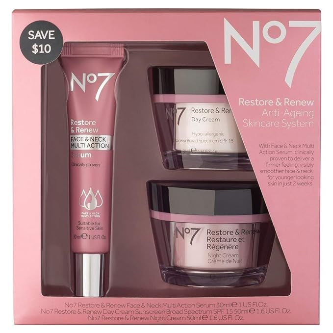 No7 Restore & Renew Face & Neck Multi Action Skincare System , pack of 1 | Amazon (US)