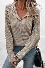 'Alice' Heathered Horizontal-Ribbing Pullover Sweater | Goodnight Macaroon