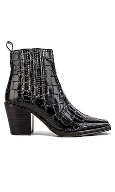 Tony Bianco Gloss Bootie in Black Patent Croc from Revolve.com | Revolve Clothing (Global)