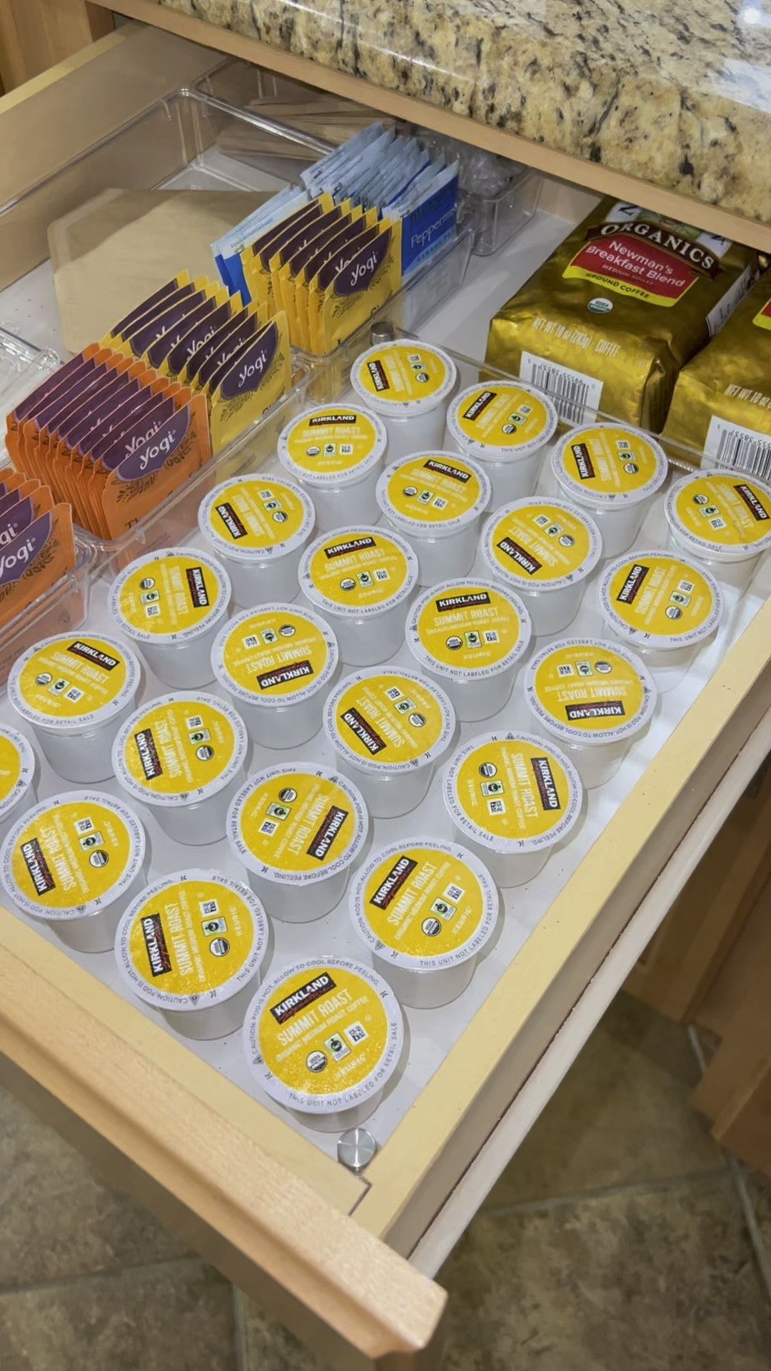 Home coffee bar drawer. I organized this drawer where I have my coffee bar. Holds my coffee, teas, kcups, measuring spoons, coffee filters, and glass straws.

#LTKsalealert #LTKVideo #LTKhome