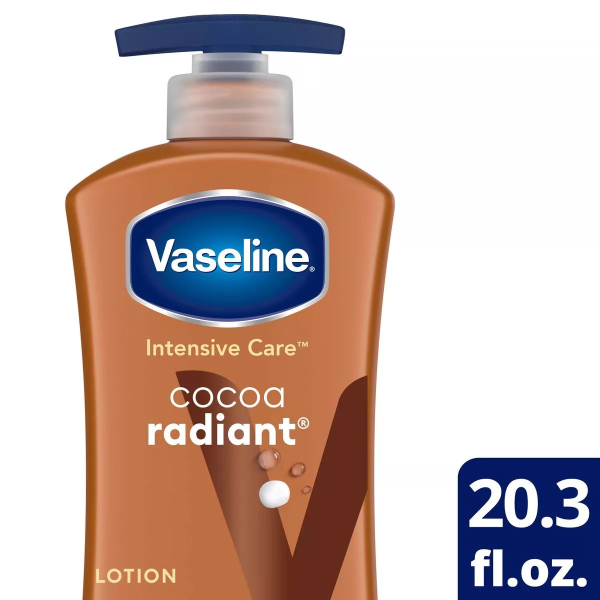 Vaseline Intensive Care Cocoa Radiant Moisture Pump Body Lotion Cocoa Butter - 20.3 fl oz | Target