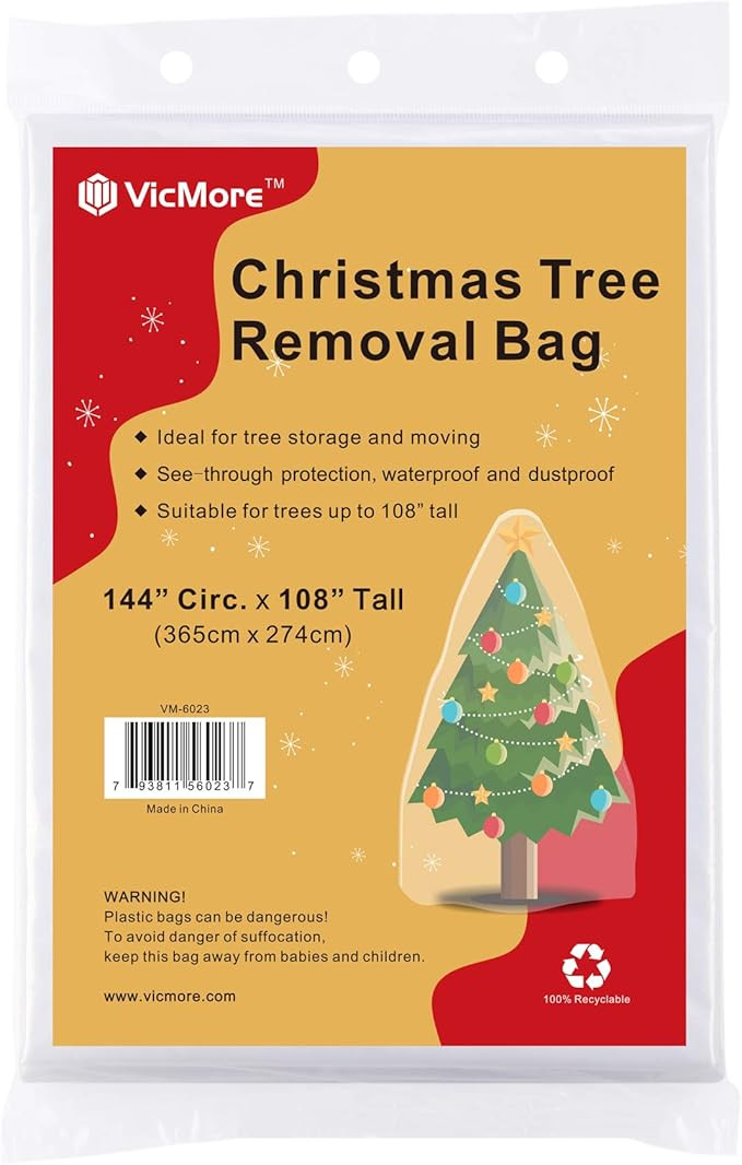 VICMORE Christmas Tree Removal Bag 144-Inch Circumference by 108-Inch Tall Christmas Tree Storage... | Amazon (US)