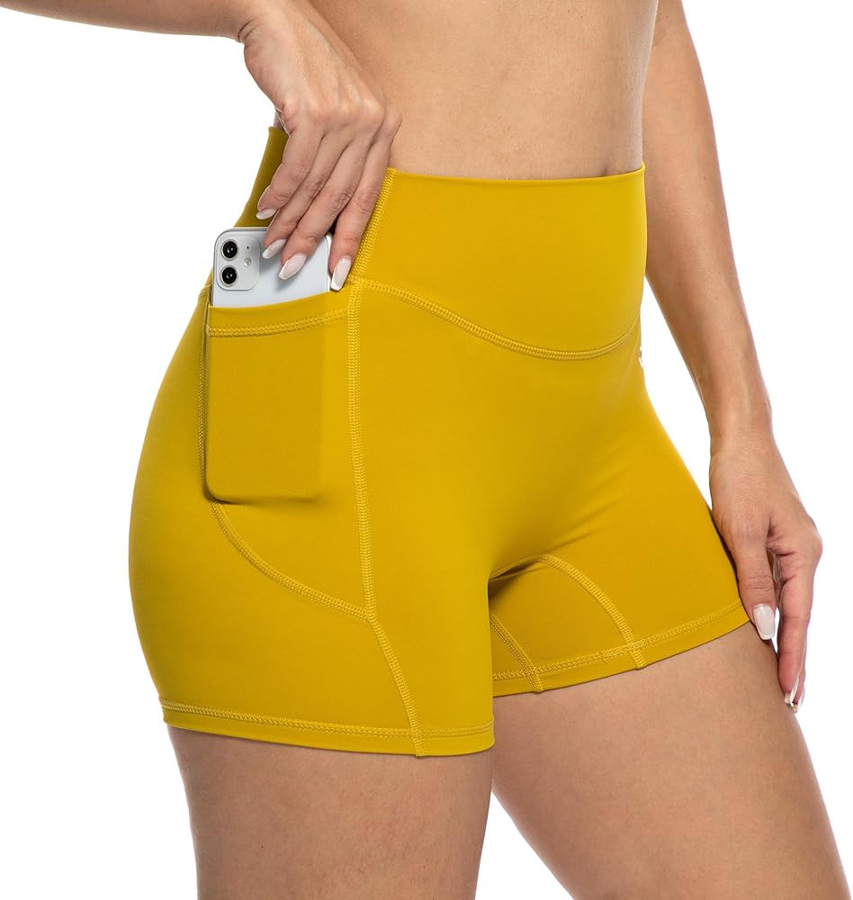 Women's Biker Shorts with Pockets, High Waist Workout Shorts for Women, Buttery Soft Athletic Sho... | Amazon (US)