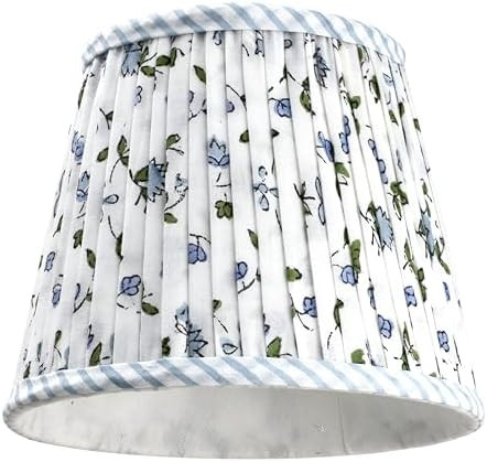Ridhi Pleated Block Print Lamp Shade Powder Blue Floral Medium 4" Top x 6" Bottom x 5" High Spide... | Amazon (US)