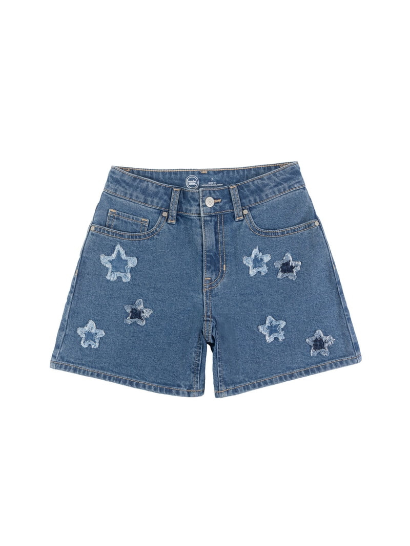 Wonder Nation Girls Baggy Denim Shorts, Size 5-18 | Walmart (US)