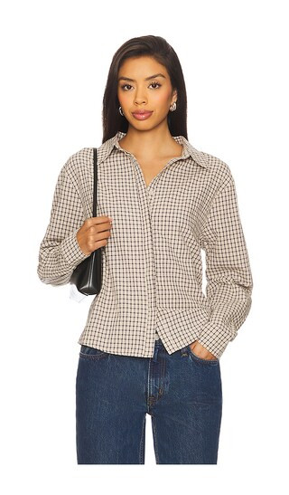 Nirvana Shirt in Vintage Beige Plaid | Revolve Clothing (Global)