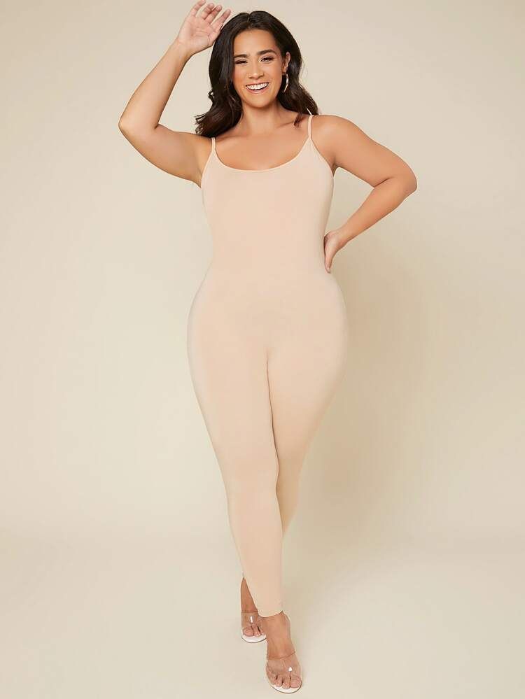 SHEIN Plus Bodycon Cami Jumpsuit Without Belt | SHEIN