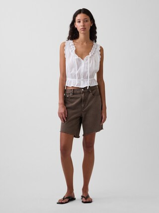 8" Mid Rise Loose Denim Bermuda Shorts | Gap (US)