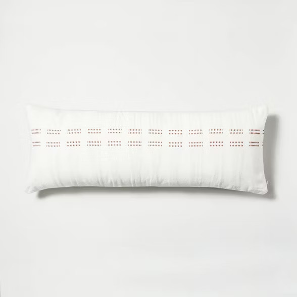 16" x 42" Dash Stripe Oversized Lumbar Bed Pillow - Hearth & Hand™ with Magnolia | Target