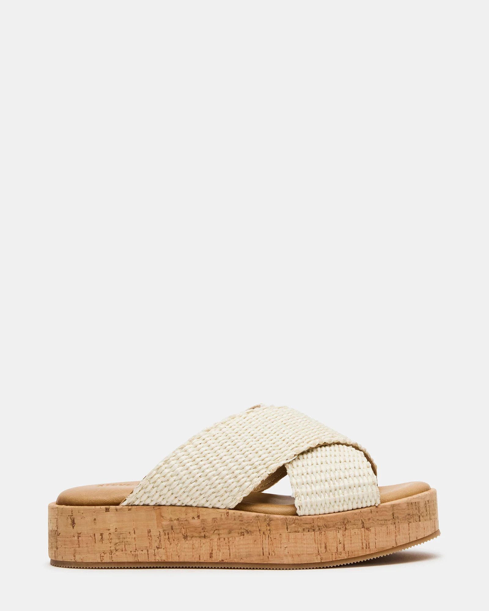 TULUM Bone Raffia Platform Flatform Women's Sandal | Steve Madden (US)