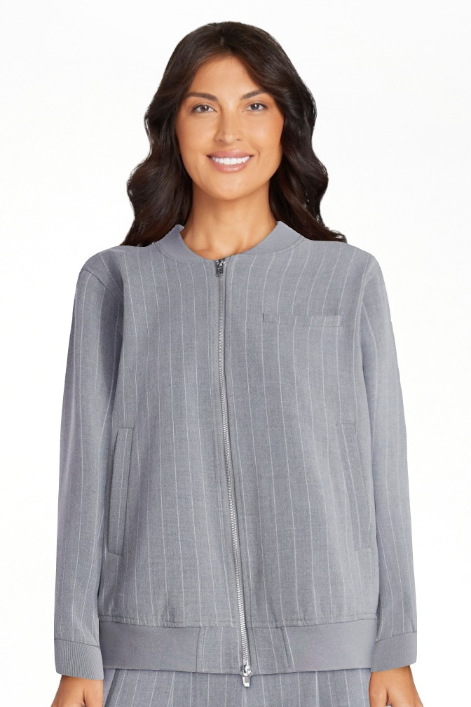 Scoop Women's Pinstripe Bomber Jacket, Midweight, Sizes XS-XXL | Walmart (US)