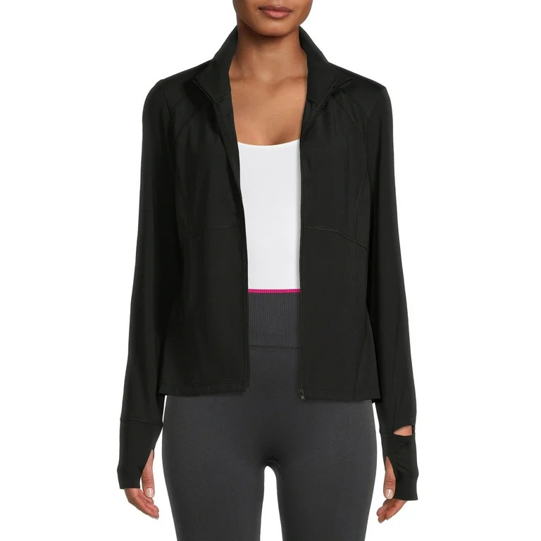 Avia Women's Active Full Zip Long Sleeve Jacket with Thumbholes and Sport Watch Opening - Walmart... | Walmart (US)
