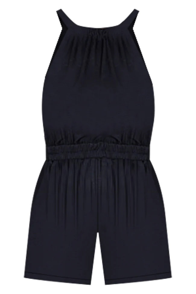 Put It All Together Black Halter Knit Romper | Pink Lily