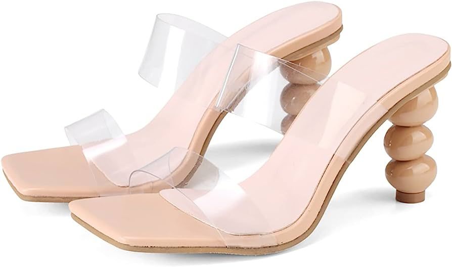 QAZX Womens Mid Block Heels Court Shoes Ladies Comfort Work Sandals Women's Square Head Dress Off... | Amazon (US)