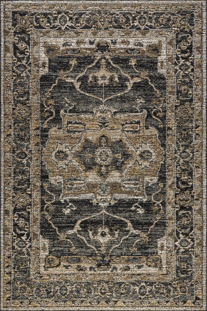Alivia Medallion Reversible Indoor/Outdoor Rug | Cream & Charcoal | Rugs USA