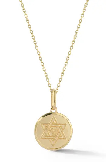 Ember Fine Jewelry 14K Yellow Gold Medium Star of David Pendant Necklace at Nordstrom Rack | Nordstrom Rack