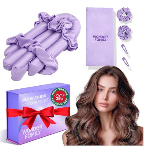 100% Silk Heatless Curls Overnight Blowout Rods - Heatless Curling Set with Sleepy Tie & Hair Roller Clips - No Heat Curls Overnight Hair Curlers to Sleep In - Silk Heatless Hair Curler for Long Hair | Amazon (US)