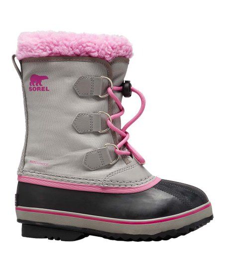 Chrome Gray & Pink Yoot Pac Duck Boot - Girls | Zulily