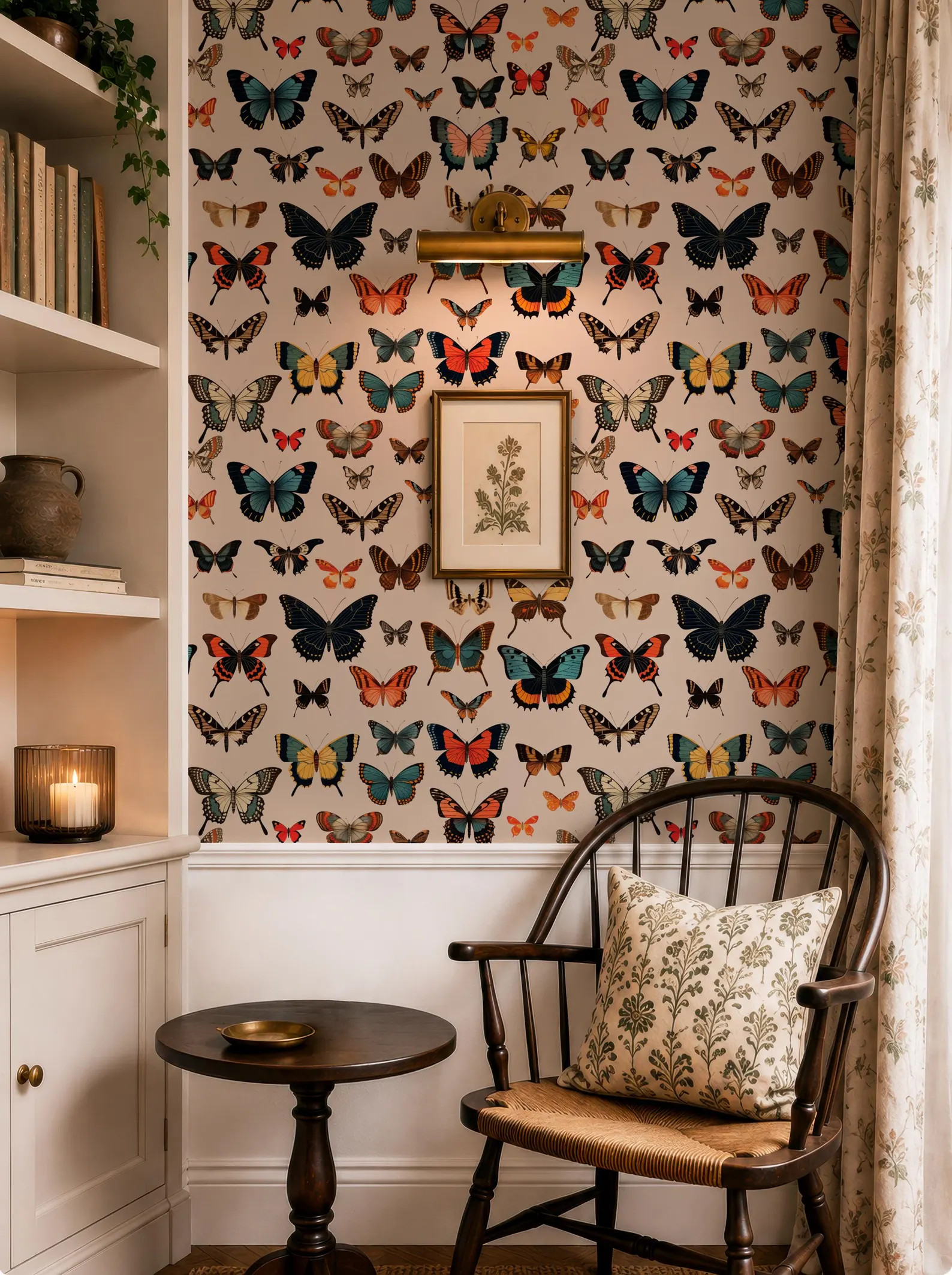 Beige Butterfly Peel and Stick Removable Wallpaper, Butterfly Wall Art, Temporary Self Adhesive, ... | Etsy (Global)