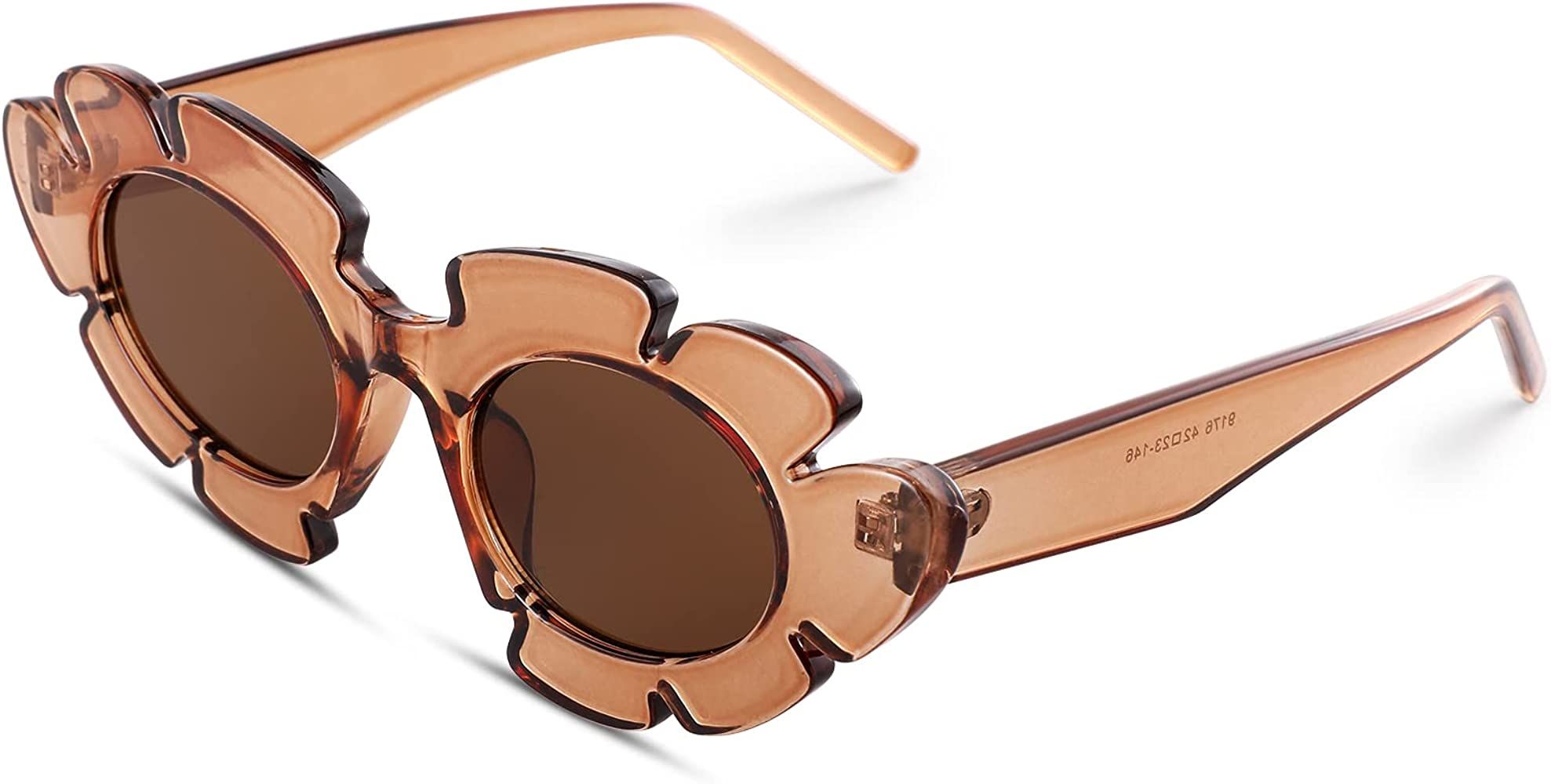 COASION Trendy Cat Eye Flowers Sunglasses for Women Men Retro Fashion Nude Chunky Shades UV400 Prote | Amazon (US)