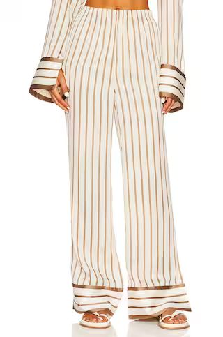 L'Academie The Rosie Pant in Brown & Ivory Stripe from Revolve.com | Revolve Clothing (Global)
