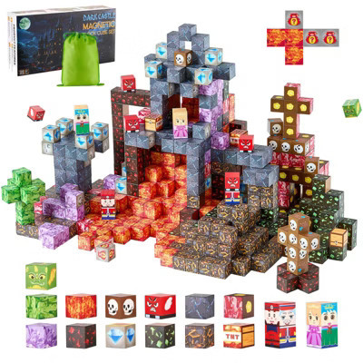 100-Piece Magnetic Blocks Dark Castle Set, STEM Building Cubes for Kids Ages 3+, Creative Construction Toy | Target