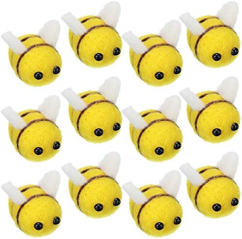 12 Pieces Wool Felt Bee Mini Crafts Bee for Baby Shower Gender Reveal Craft Scrapbooking DIY Deco... | Amazon (US)