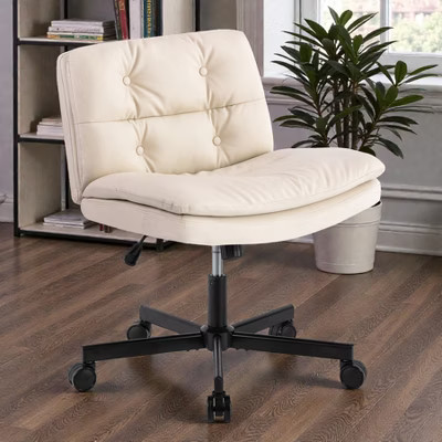 Mshliw Swivel Office Chair with Adjustable Height, Double Layer Cushion, Reclining Tilt, PU Castors and Ergonomic Design for Home Office | Target