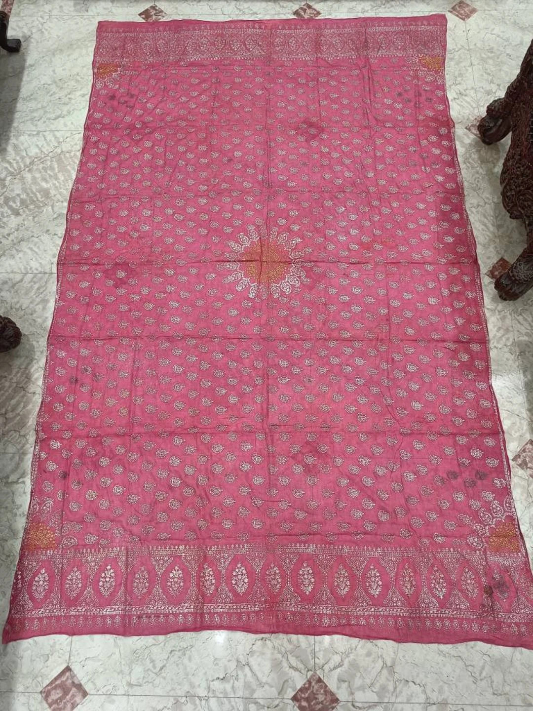 Antique Rajasthani Odhni With Silver and Gold Work Also Known as Ganga Jamni Duppata Antique Indi... | Etsy (US)