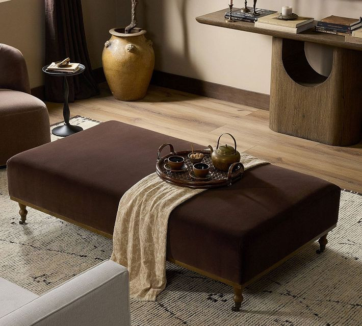 Elara Upholstered Ottoman | Pottery Barn (US)