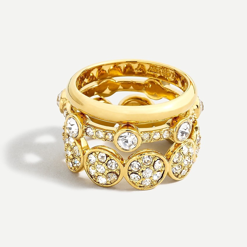 Stackable crystal ring set | J. Crew US