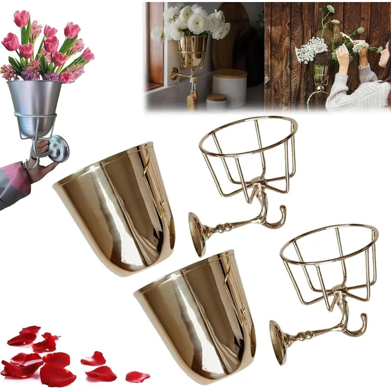 Handcrafted Opal Wall Vessel,Vintage Wall Vase for Brass Flowers,Multi-Function Hanging Organizer... | Walmart (US)