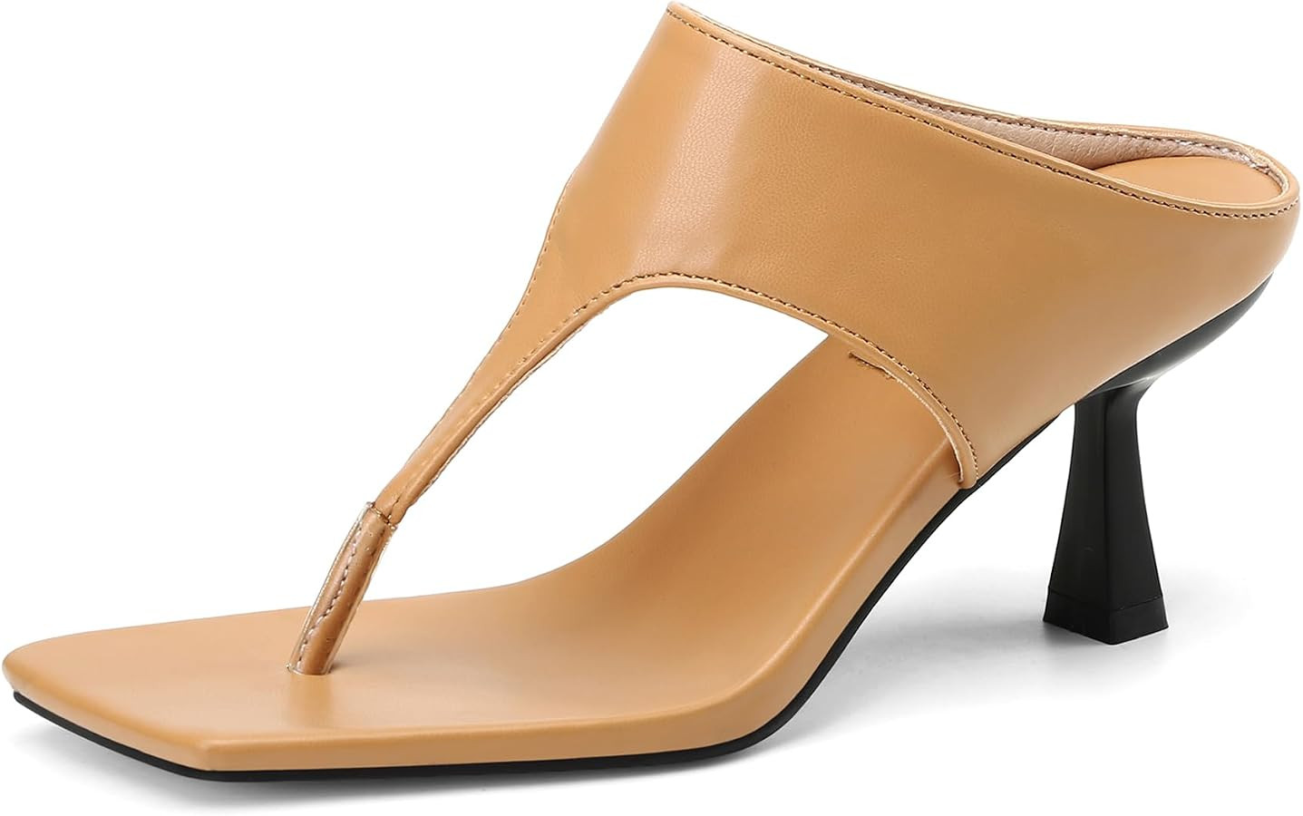 Women Mules, Open Toe High Heel Sandals Slip On Louis Heel Mules Solid, Size 0.5-10.5 | Amazon (UK)