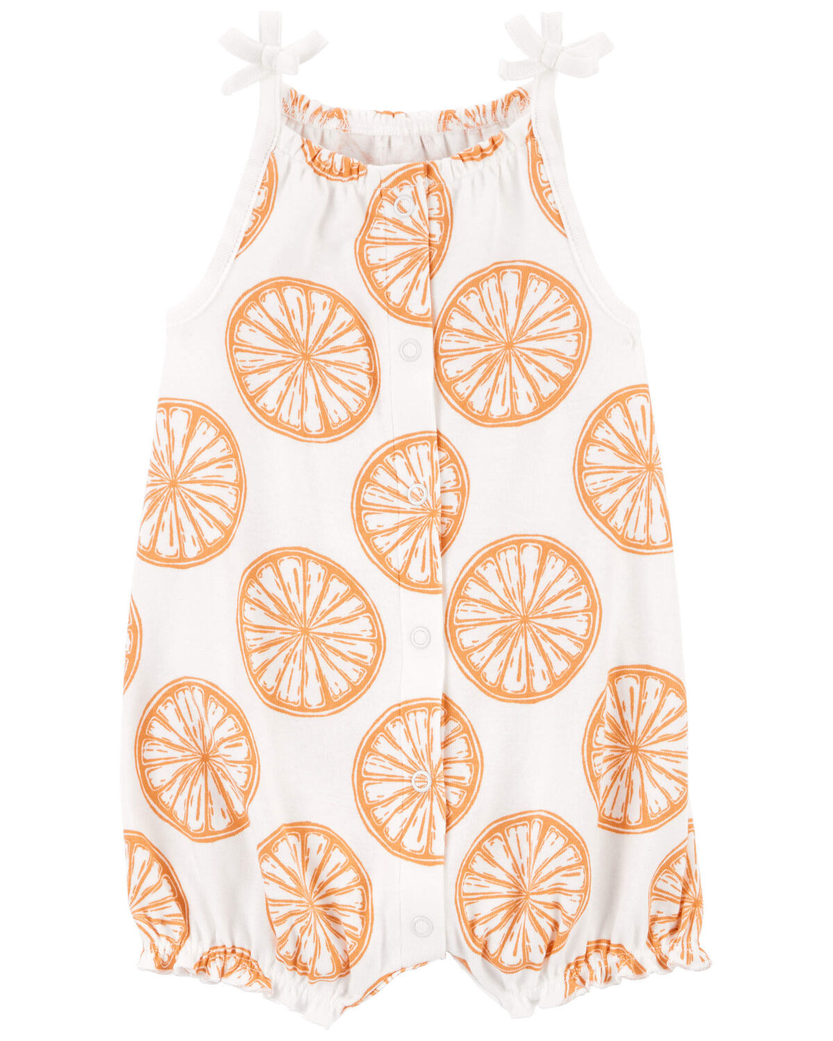 White Baby Orange Slice Snap-Up Cotton Romper | carters.com | Carter's