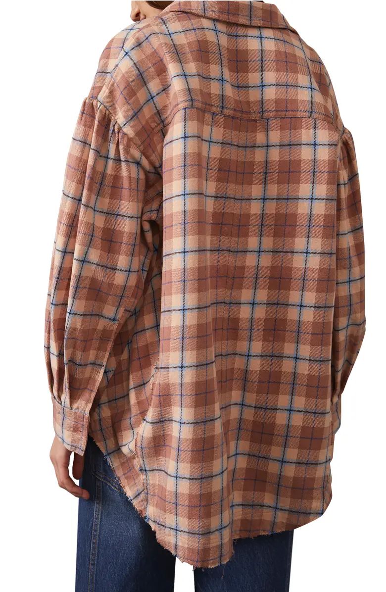 Free People Happy Hour Plaid Long Sleeve Flannel Shirt | Nordstrom | Nordstrom