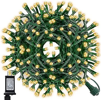 WATERGLIDE 200 LED Christmas String Lights, 66FT Outdoor Xmas Decorative Green Wire LED Fairy Lig... | Amazon (US)