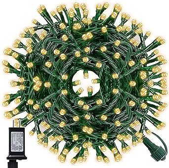 WATERGLIDE 200 LED Christmas String Lights, 66FT Outdoor Xmas Decorative Green Wire LED Fairy Lig... | Amazon (US)