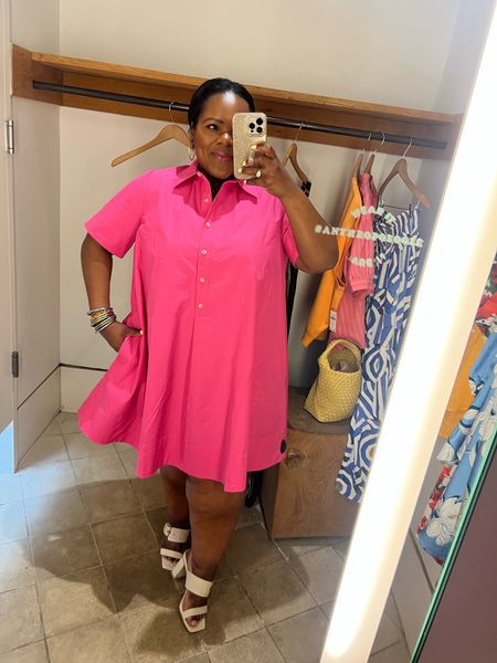 Love this a-line relaxed fit pink dress from Anthropologie and yes, it has pocket. 🩷🩷🩷

#LTKWorkwear #LTKMidsize #LTKParties